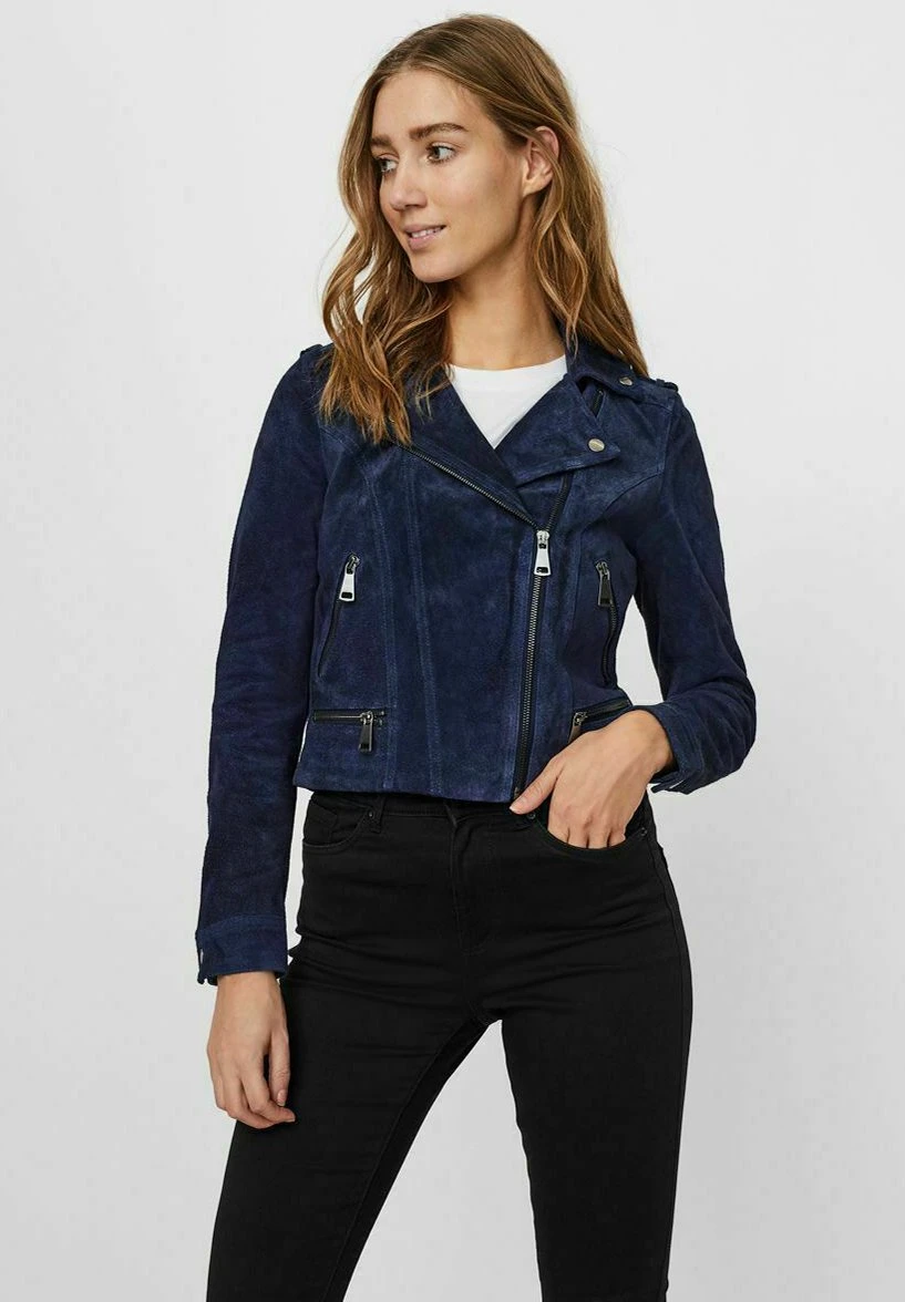 Vero Moda Veste En Cuir - Navy Blazer 1 Vero Moda Veste En Cuir - Navy Blazer