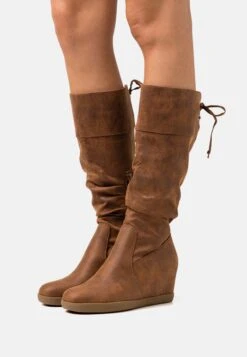 Anna Field Bottes Compensées - Cognac