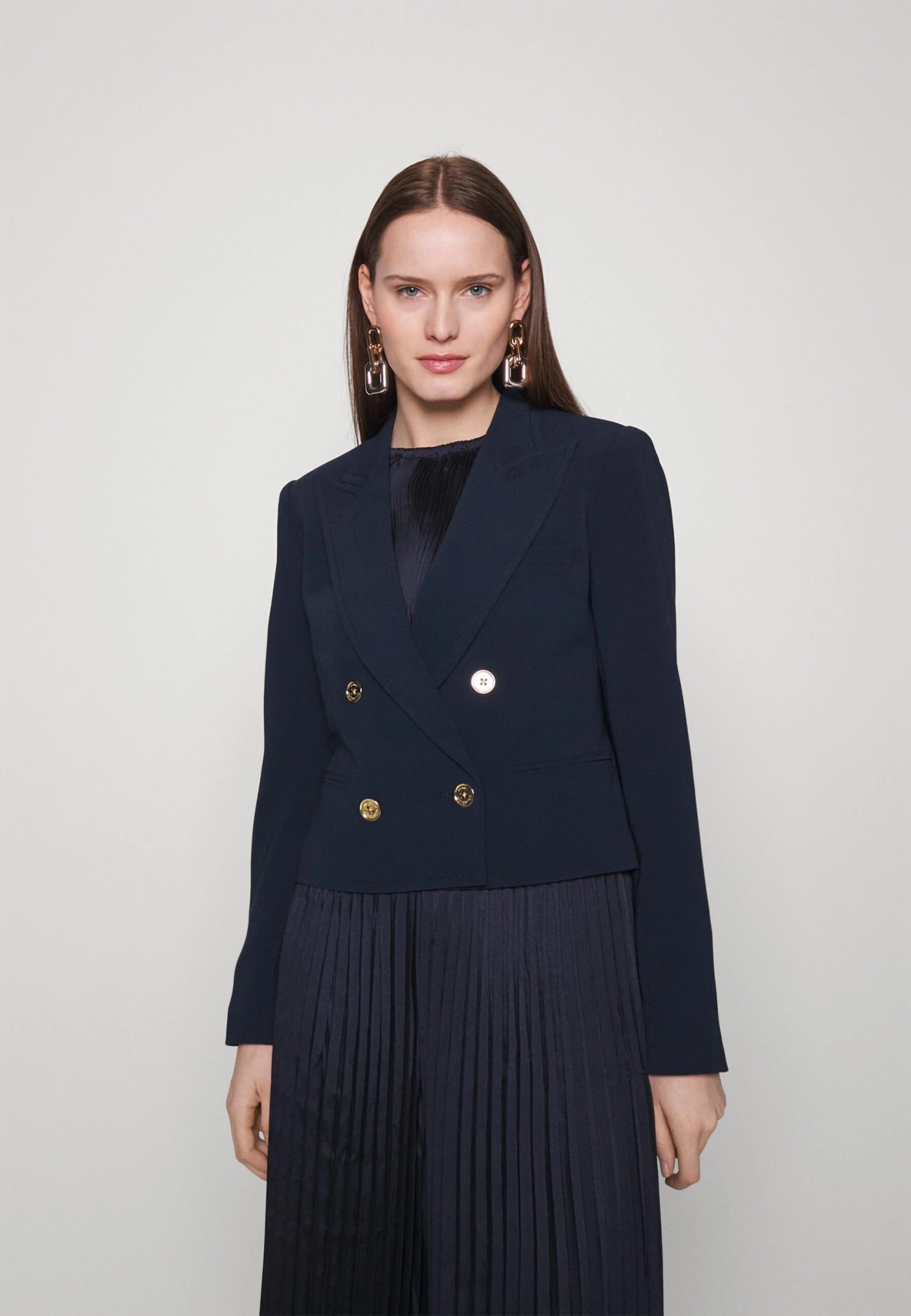 MICHAEL Michael Kors Fitted Db Crop Blazer - Blazer - Midnightblue 1 MICHAEL Michael Kors Fitted Db Crop Blazer - Blazer - Midnightblue