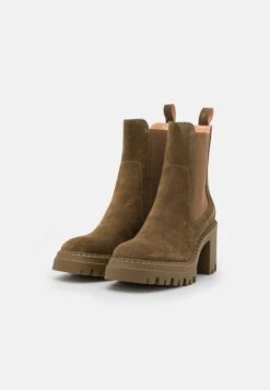 Pier One Leather - Bottines À Talons Hauts - Khaki -Magasin De Vêtements De Mode Pour Femmes ff13d28992db4166bc36801bf3a65856